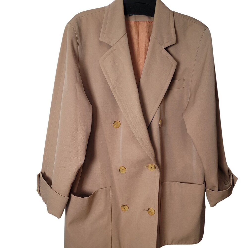 Vintage Billevesée Paris Double-Breasted Wool Blazer Jacket - Picture 2 of 9